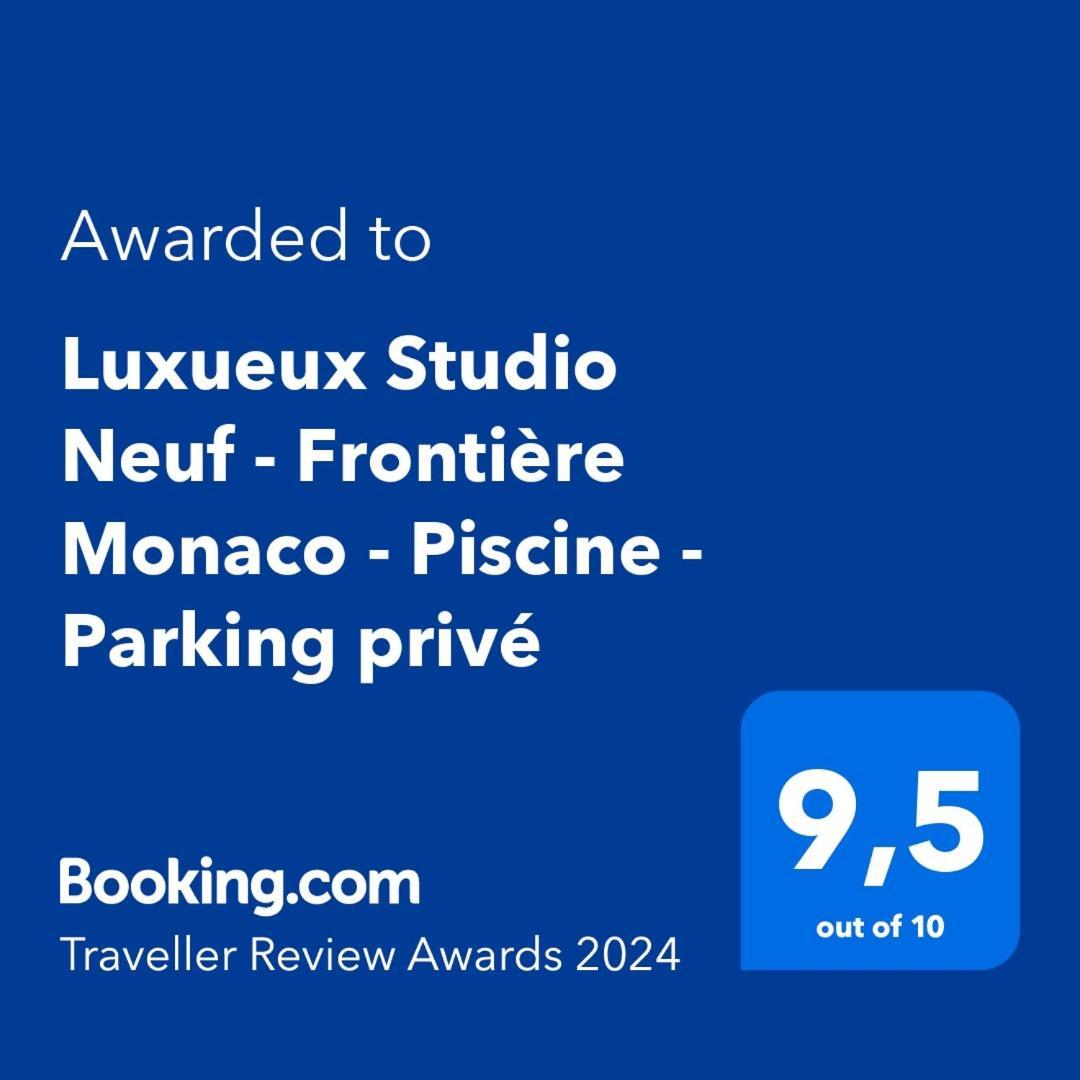 Luxueux Studio Neuf - Frontiere Monaco - Piscine - Parking Prive Екстер'єр фото